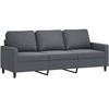 Sofa Sofos komplektas su pagalvėlėmis, 2 dalių, pilkas, aksomas