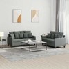 Sofa Sofos komplektas su pagalvėlėmis, 2 dalių, pilkas, audinys