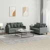 Sofa Sofos komplektas su pagalvėlėmis, 2 dalių, pilkas, audinys