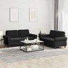 Sofa Sofos komplektas su pagalvėlėmis, 2 dalių, juodas, aksomas