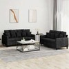 Sofa Sofos komplektas su pagalvėlėmis, 2 dalių, juodas, aksomas