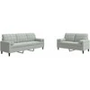 Sofa Sofos komplektas su pagalvėlėmis, 2 dalių, pilkas, aksomas