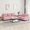 Sofa Sofos komplektas su pagalvėlėmis, 2 dalių, rožinis, aksomas