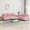 Sofa Sofos komplektas su pagalvėlėmis, 2 dalių, rožinis, aksomas