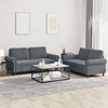 Sofa Sofos komplektas su pagalvėlėmis, 2 dalių, pilkas, aksomas