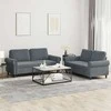 Sofa Sofos komplektas su pagalvėlėmis, 2 dalių, pilkas, aksomas