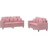 Sofa Sofos komplektas su pagalvėlėmis, 2 dalių, rožinis, aksomas