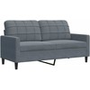 Sofa Sofos komplektas su pagalvėlėmis, 2 dalių, pilkas, aksomas