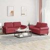 Sofa Sofos komplektas su pagalvėlėmis, 2 dalių, vyno, dirbtinė oda