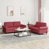 Sofa Sofos komplektas su pagalvėlėmis, 2 dalių, vyno, dirbtinė oda