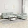 Sofa Sofos komplektas su pagalvėlėmis, 2 dalių, pilkas, aksomas