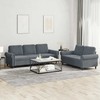 Sofa Sofos komplektas su pagalvėlėmis, 2 dalių, pilkas, aksomas