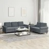 Sofa Sofos komplektas su pagalvėlėmis, 2 dalių, pilkas, aksomas