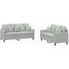Sofa Sofos komplektas su pagalvėlėmis, 2 dalių, pilkas, aksomas