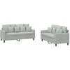 Sofa Sofos komplektas su pagalvėlėmis, 2 dalių, pilkas, aksomas