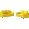 Sofa Sofos komplektas su pagalvėlėmis, 2 dalių, geltonas, audinys