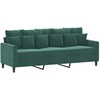 Sofa Sofos komplektas su pagalvėlėmis, 2 dalių, žalias, aksomas