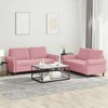 Sofa Sofos komplektas su pagalvėlėmis, 2 dalių, rožinis, aksomas