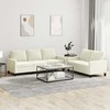 Sofa Sofos komplektas su pagalvėlėmis, 2 dalių, kreminis, aksomas