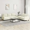 Sofa Sofos komplektas su pagalvėlėmis, 2 dalių, kreminis, aksomas
