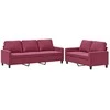 Sofa Sofos komplektas su pagalvėlėmis, 2 dalių, vyno, aksomas