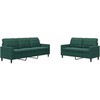 Sofa Sofos komplektas su pagalvėlėmis, 2 dalių, žalias, aksomas