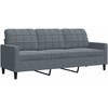 Sofa Sofos komplektas su pagalvėlėmis, 2 dalių, pilkas, aksomas