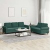Sofa Sofos komplektas su pagalvėlėmis, 2 dalių, žalias, aksomas