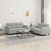 Sofa Sofos komplektas su pagalvėlėmis, 2 dalių, pilkas, audinys