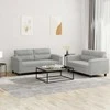 Sofa Sofos komplektas su pagalvėlėmis, 2 dalių, pilkas, audinys