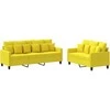 Sofa Sofos komplektas su pagalvėlėmis, 2 dalių, geltonas, audinys