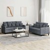 Sofa Sofos komplektas su pagalvėlėmis, 2 dalių, pilkas, aksomas