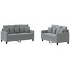 Sofa Sofos komplektas su pagalvėlėmis, 2 dalių, pilkas, audinys