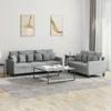 Sofa Sofos komplektas su pagalvėlėmis, 2 dalių, pilkas, audinys
