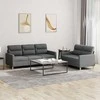 Sofa Sofos komplektas su pagalvėlėmis, 2 dalių, pilkas, audinys