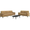 Sofa Sofos komplektas su pagalvėlėmis, 2 dalių, rudas, aksomas