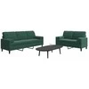 Sofa Sofos komplektas su pagalvėlėmis, 2 dalių, žalias, aksomas