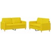 Sofa Sofos komplektas su pagalvėlėmis, 2 dalių, geltonas, audinys