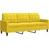 Sofa Sofos komplektas su pagalvėlėmis, 2 dalių, geltonas, aksomas