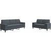 Sofa Sofos komplektas su pagalvėlėmis, 2 dalių, pilkas, aksomas