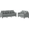 Sofa Sofos komplektas su pagalvėlėmis, 2 dalių, pilkas, audinys