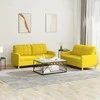 Sofa Sofos komplektas su pagalvėlėmis, 2 dalių, geltonas, audinys