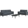 Sofa Sofos komplektas su pagalvėlėmis, 2 dalių, pilkas, aksomas