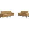 Sofa Sofos komplektas su pagalvėlėmis, 2 dalių, rudas, aksomas