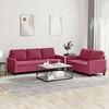 Sofa Sofos komplektas su pagalvėlėmis, 2 dalių, vyno, aksomas
