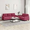 Sofa Sofos komplektas su pagalvėlėmis, 2 dalių, vyno, aksomas