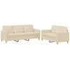 Sofa Sofos komplektas su pagalvėlėmis, 2 dalių, kreminis, audinys