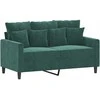 Sofa Sofos komplektas su pagalvėlėmis, 2 dalių, žalias, aksomas