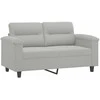Sofa Sofos komplektas su pagalvėlėmis, 2 dalių, pilkas, audinys