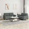 Sofa Sofos komplektas su pagalvėlėmis, 2 dalių, pilkas, audinys